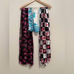 Colorful Lip Print Fashion Scarves Bundle (3)